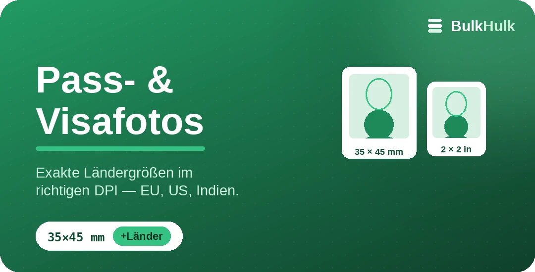 Zuschnitt von Pass- und Visafotos in exakten Ländergrößen — kostenloses Online-Tool