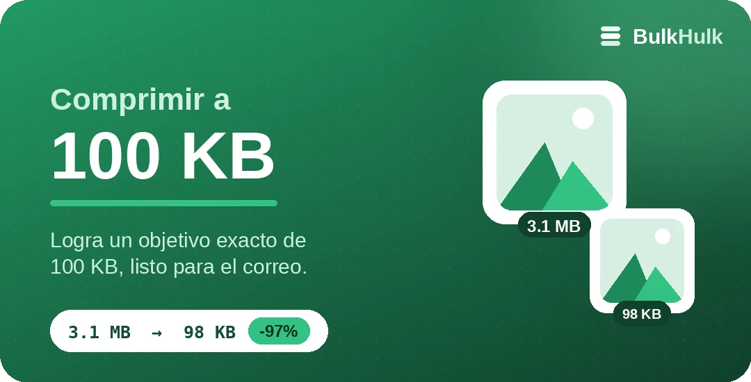 Compresión de imágenes a 100 KB para correos y webs — herramienta online gratis