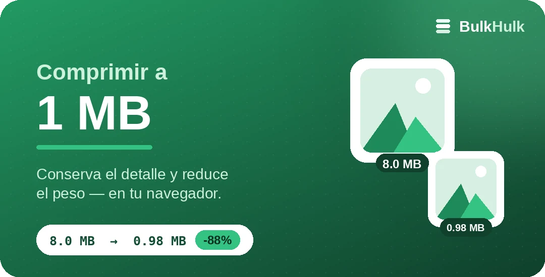 Compresión de imágenes a 1 MB conservando el detalle — herramienta online gratis
