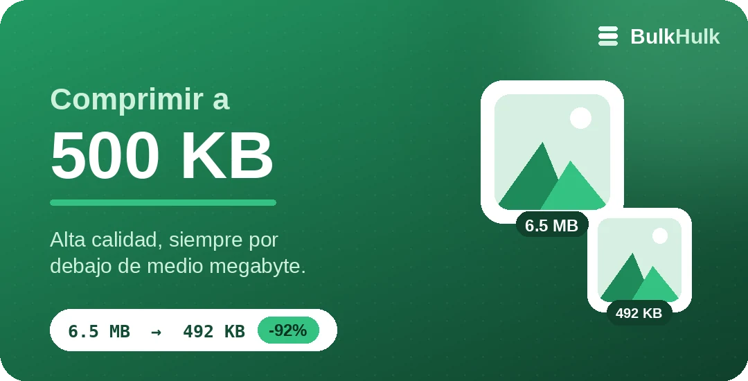 Compresión de imágenes a 500 KB con alta calidad — herramienta online gratis