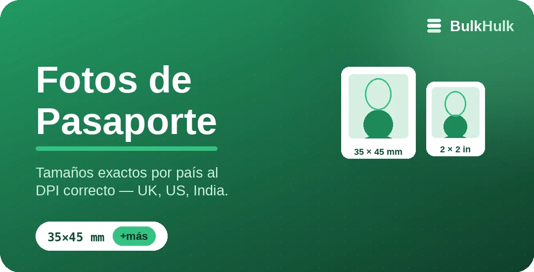 Recorte de foto de pasaporte y visa a tamaños exactos por país — herramienta online gratis