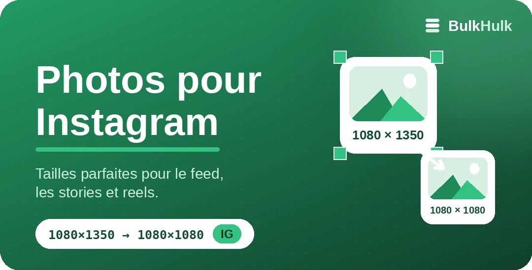 Redimensionneur de photos Instagram — feed, stories et reels, outil en ligne gratuit