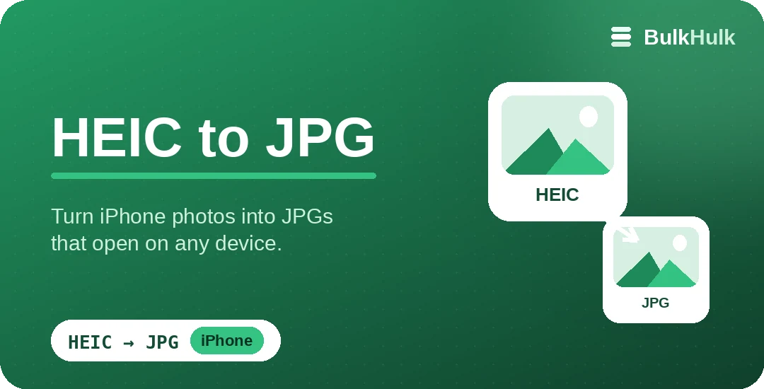 HEIC to JPG converter turning an iPhone HEIC photo into a JPG that opens anywhere