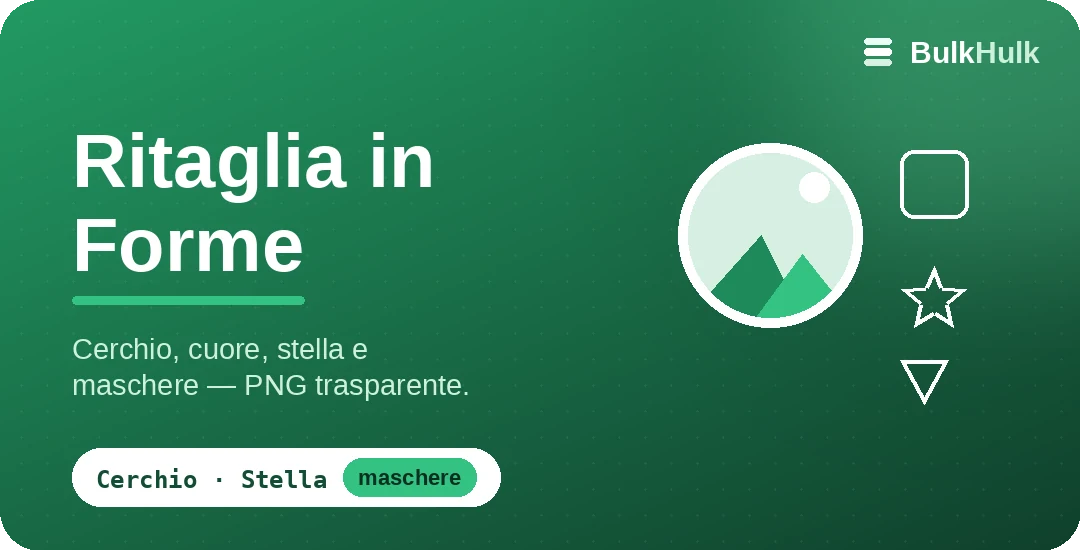 Ritaglio di immagini in cerchi, stelle e cuori con sfondo trasparente — strumento online gratis