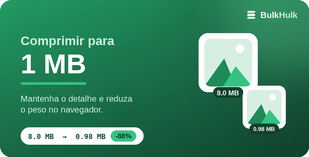 Compressão de imagens para 1 MB mantendo o detalhe — ferramenta online grátis
