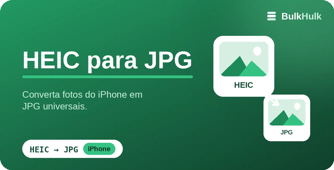 Conversão em lote de fotos HEIC do iPhone para JPG — conversor online grátis