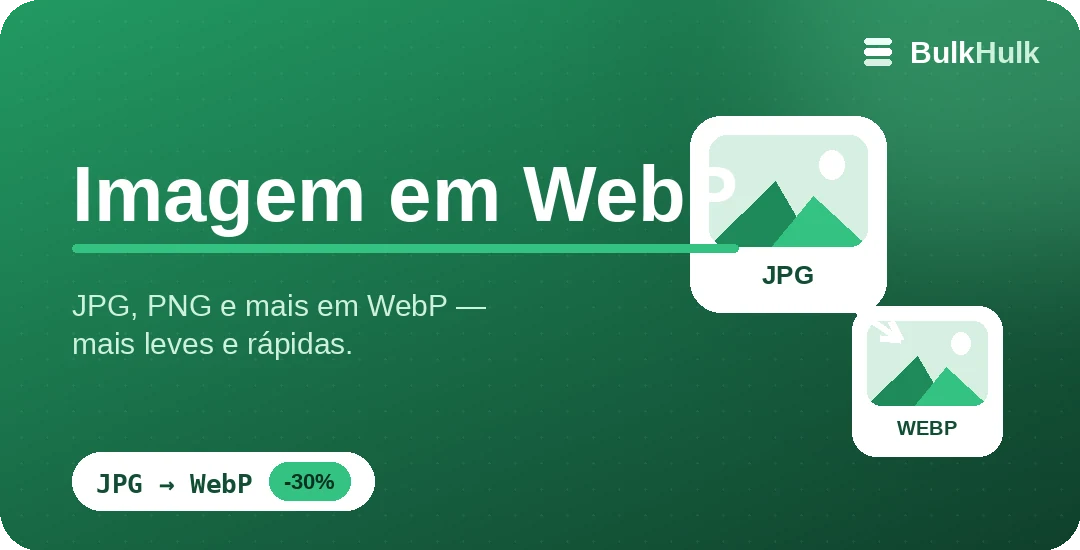 Conversão em lote de JPG e PNG para WebP para sites mais rápidos — conversor online grátis