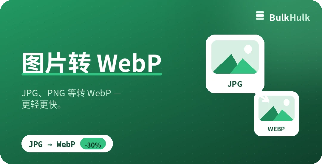 批量把 JPG 和 PNG 转为 WebP 让网页更快 — 免费在线转换器